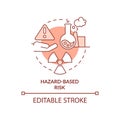 Hazard-based risk terracotta concept icon