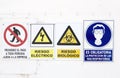 Hazard and danger signs Royalty Free Stock Photo