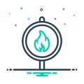 Mix icon for Hazard, danger and burning Royalty Free Stock Photo