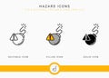 Hazard icons set vector illustration with solid icon line style. Exclamation mark alert concept.