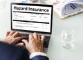 Hazard Insurance Property Protection Terms Concept