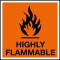 Hazardous Substances Identification Storage Area Marking Label Warning Symbol Highly Flammable