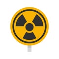 Hazard radiation sign icon flat isolated vector Royalty Free Stock Photo