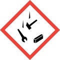 Hazard sign with falling objects