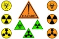 Hazard. Different vector danger signs. Royalty Free Stock Photo