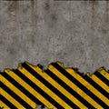 Hazard stripes torn wall Royalty Free Stock Photo