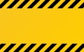 Hazard texture. Yellow and black diagonal stripes. Caution or warning template. Construction border template. Attention Royalty Free Stock Photo