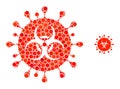 Hazard Virus Mosaic of Round Pixels