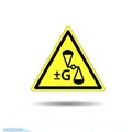 Hazard warning anti gravity, change gravity sign. Vector illustration, EPS10. antigravity