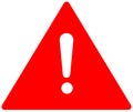 Hazard warning attention sign with exclamation mark symbol Royalty Free Stock Photo