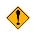 Hazard warning attention sign with exclamation mark symbol Road Sign ,Vector Illustration Royalty Free Stock Photo