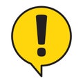 Hazard warning attention sign with exclamation mark symbol in a speech bubble vector Royalty Free Stock Photo