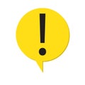 Hazard warning attention sign with exclamation mark symbol in a speech bubble, vector illustration Royalty Free Stock Photo