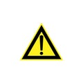 Hazard warning attention sign with exclamation mark symbol vector graphic design template Royalty Free Stock Photo