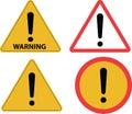Hazard warning attention sign, Yellow warning danger sign