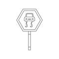Hazard warning colored icon. Element of road signs and junctions for mobile concept and web apps icon. Outline, thin line icon for Royalty Free Stock Photo