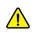 Hazard warning, exclamation mark icon vector in a triangle style Royalty Free Stock Photo