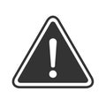 Hazard warning symbol vector icon flat sign symbol with exclamation mark isolated on white background Royalty Free Stock Photo