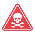 Hazard warning symbol vector icon flat sign symbol with exclamation mark isolated on white background Royalty Free Stock Photo