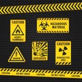 Hazard Warning Tape and Labels Royalty Free Stock Photo