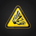 Hazard warning triangle explosive sign Royalty Free Stock Photo