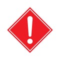 Hazard warning, warn symbol vector icon flat sign symbol with exclamation mark isolated on white background Royalty Free Stock Photo