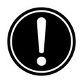 Hazard warning, warn symbol vector icon flat sign symbol with exclamation mark isolated on white background Royalty Free Stock Photo