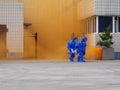 Hazardous chemicals leakage emergency drills