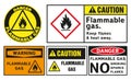 Hazardous combustible materials. Hazard pictograms