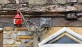 Hazardous, risky electric cabling, wiring outside of an an old house in Rouen, France