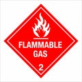 Hazardous HAZMAT Material Label IATA Transportation Flammable Gas