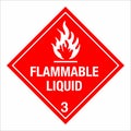Hazardous HAZMAT Material Label IATA Transportation Flammable Liquid