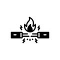 Black solid icon for Hazardous, dangerous and unsafe Royalty Free Stock Photo