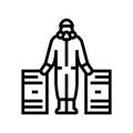 hazardous materials handling line icon vector illustration