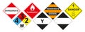 Danger signs for the carriage of goods. Vector graphics