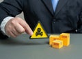 Hazardous substances found in goods. Consignment of products seized. Royalty Free Stock Photo