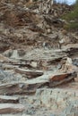 The hazardous, uneven, rocky terrain of the Piestewa Summit Trail in Phoenix, Arizona