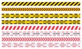 Hazardous warning tape collection set. Royalty Free Stock Photo