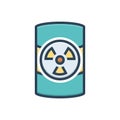 Color illustration icon for Hazardous Waste, dangerous and perilous