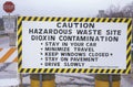 A hazardous waste site warning Royalty Free Stock Photo