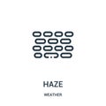 haze icon vector from weather collection. Thin line haze outline icon vector illustration Royalty Free Stock Photo