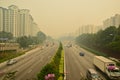 Haze in Singapore Highway