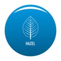 Hazel leaf icon blue vector