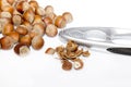 Hazel nut and cracke Royalty Free Stock Photo