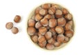 Hazel nuts in bowl Royalty Free Stock Photo