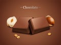 Hazelnut chocolate elements