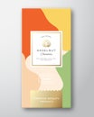 Hazelnut Chocolate Label. Abstract Vector Packaging Design Layout with Soft Realistic Shadows. Modern Typography, Hand