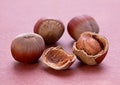 Hazelnut cracked Royalty Free Stock Photo
