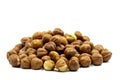 Hazelnut kernel isolated on white background. close up