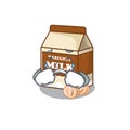 Hazelnut milk cartoon character concept with a sad face